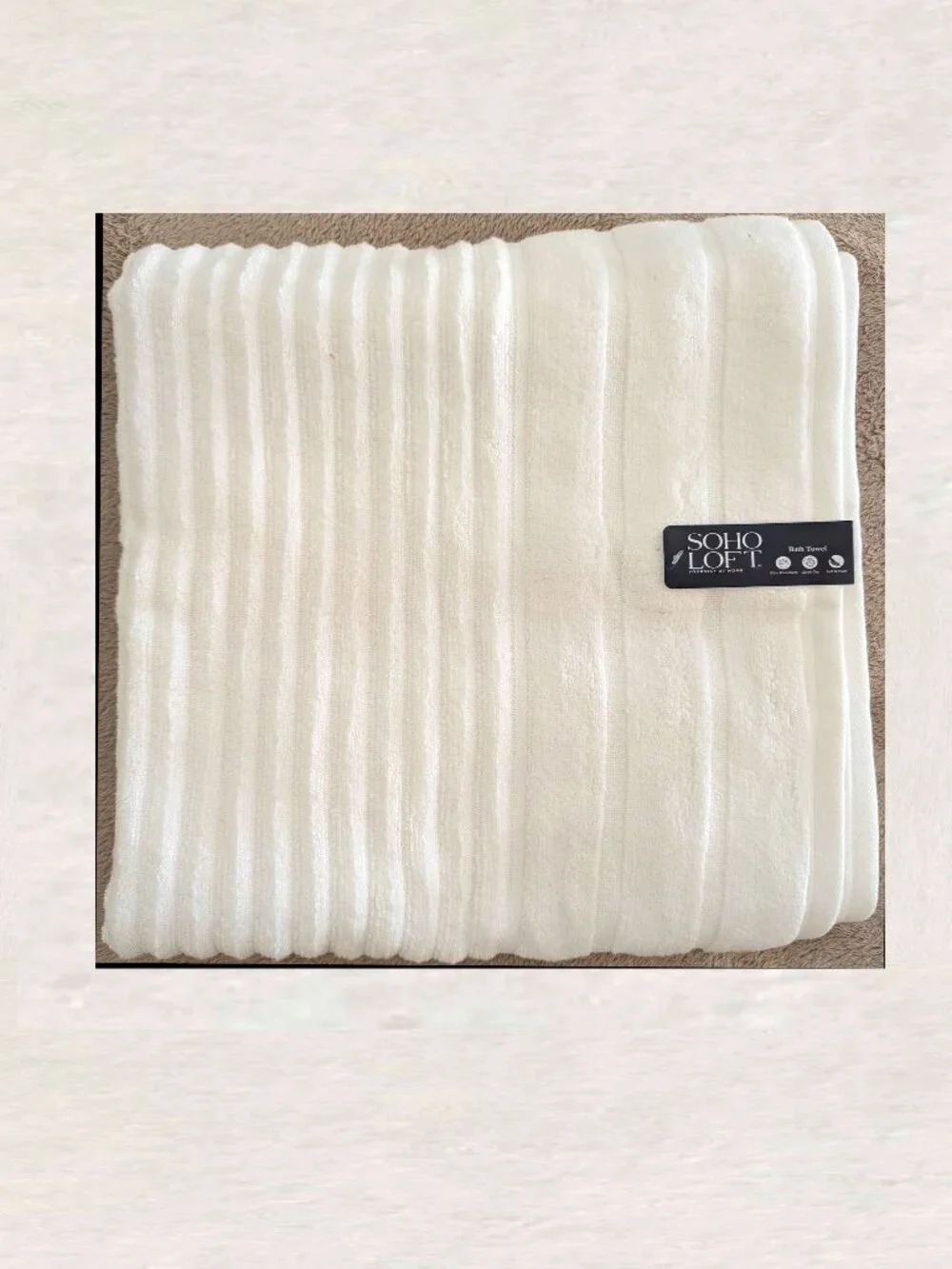 Soho Loft White Bath Towel Measures 30 x 54 Inches